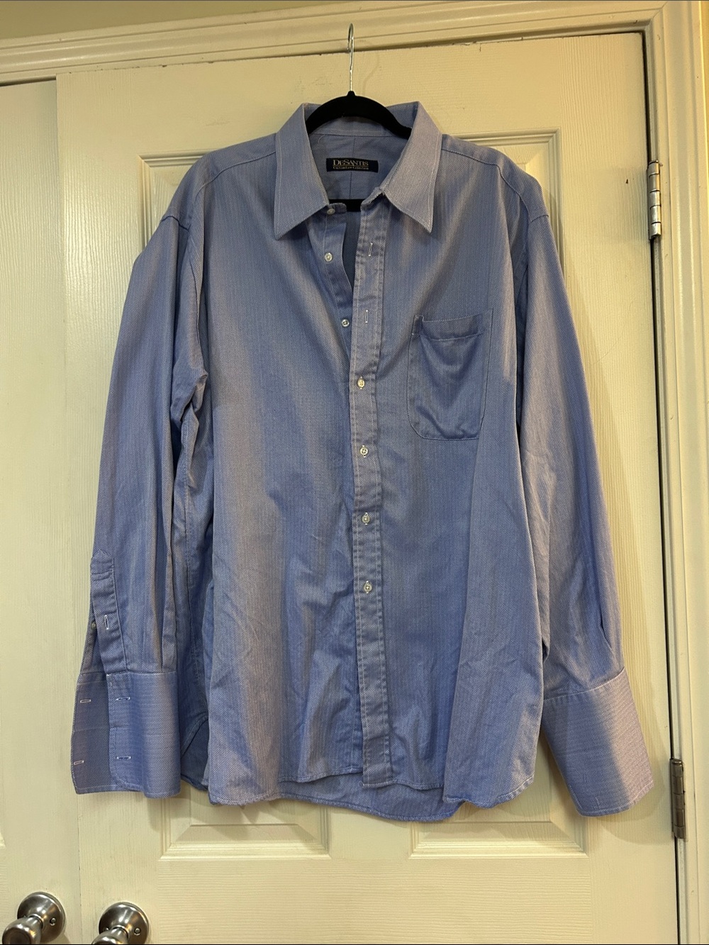 DeSantis Custom Men's Light Blue Button-Down Dress Shirt
